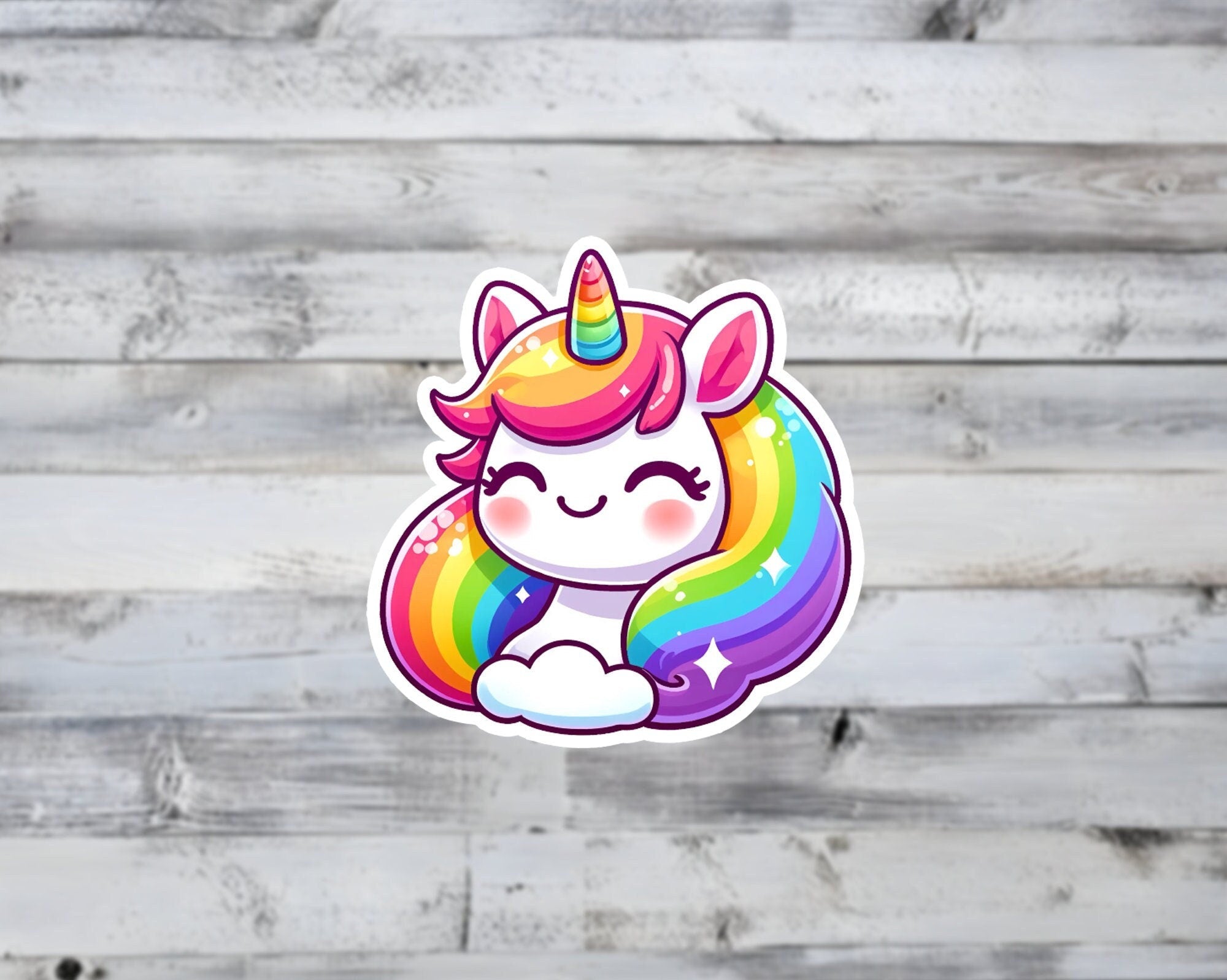 Rainbow Unicorn Kawaii Vinyl Sticker