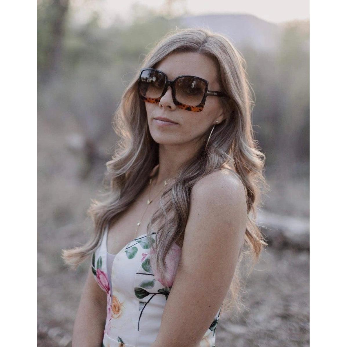 Tortoise Megan Oversized Gradient Sunglasses