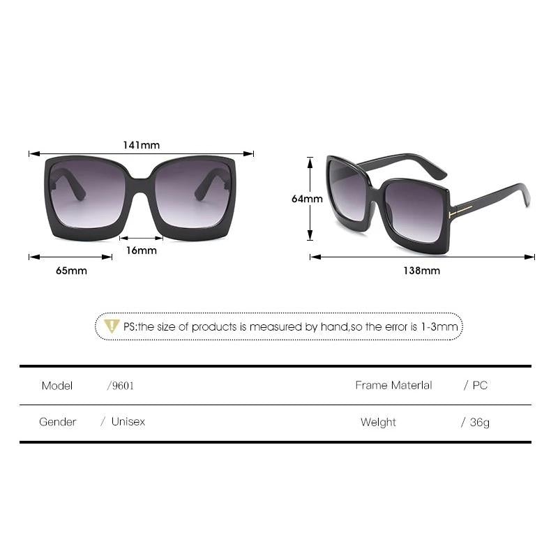 Black/Gray Megan Oversized Gradient Sunglasses