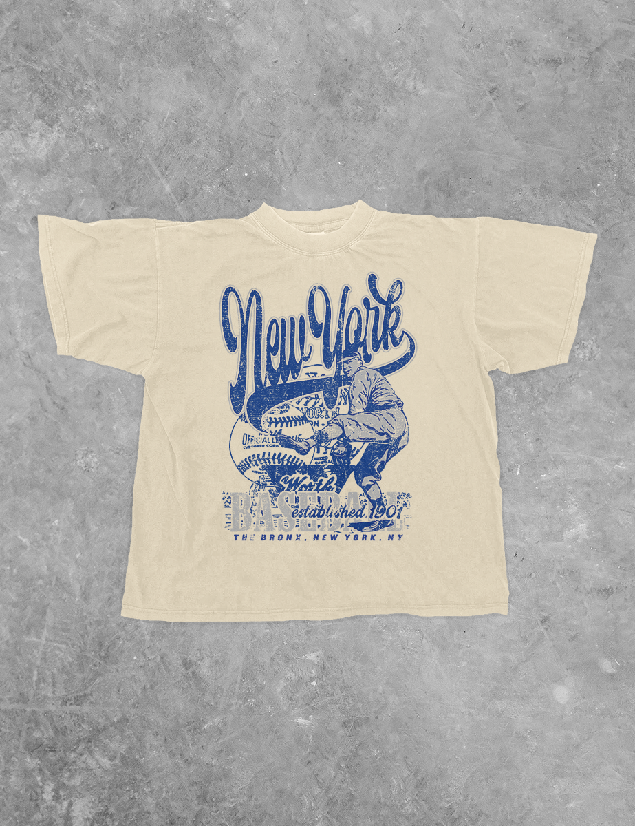 New York Baseball Boxy Cotton T-Shirt