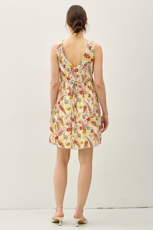 Poppy Vibes Multi Paisley Print Mini Dress