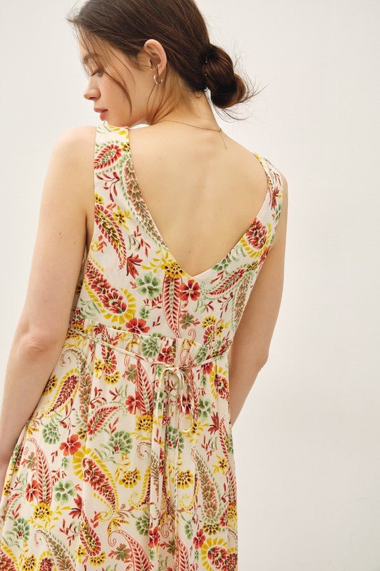 Poppy Vibes Multi Paisley Print Mini Dress