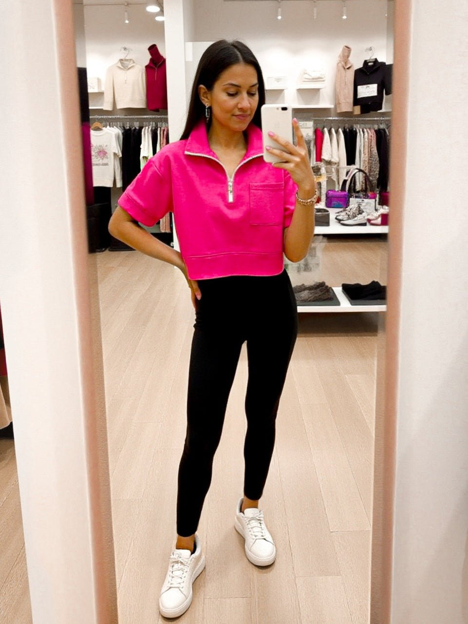 PRE - ORDER Lightweight Half Zip & Midi Short Sleeve Top - 5/27 - Girl Code Couture