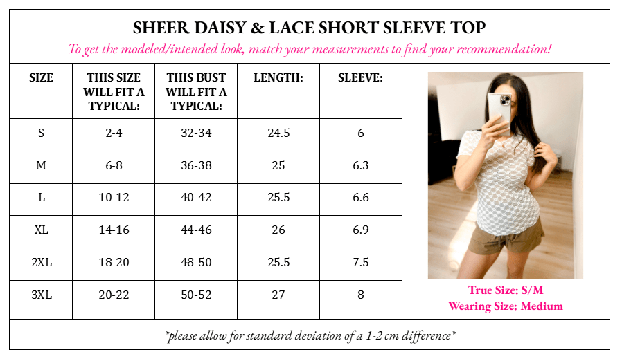 PRE - ORDER Sheer Daisy & Lace Short Sleeve Top - 4/24 - Girl Code Couture