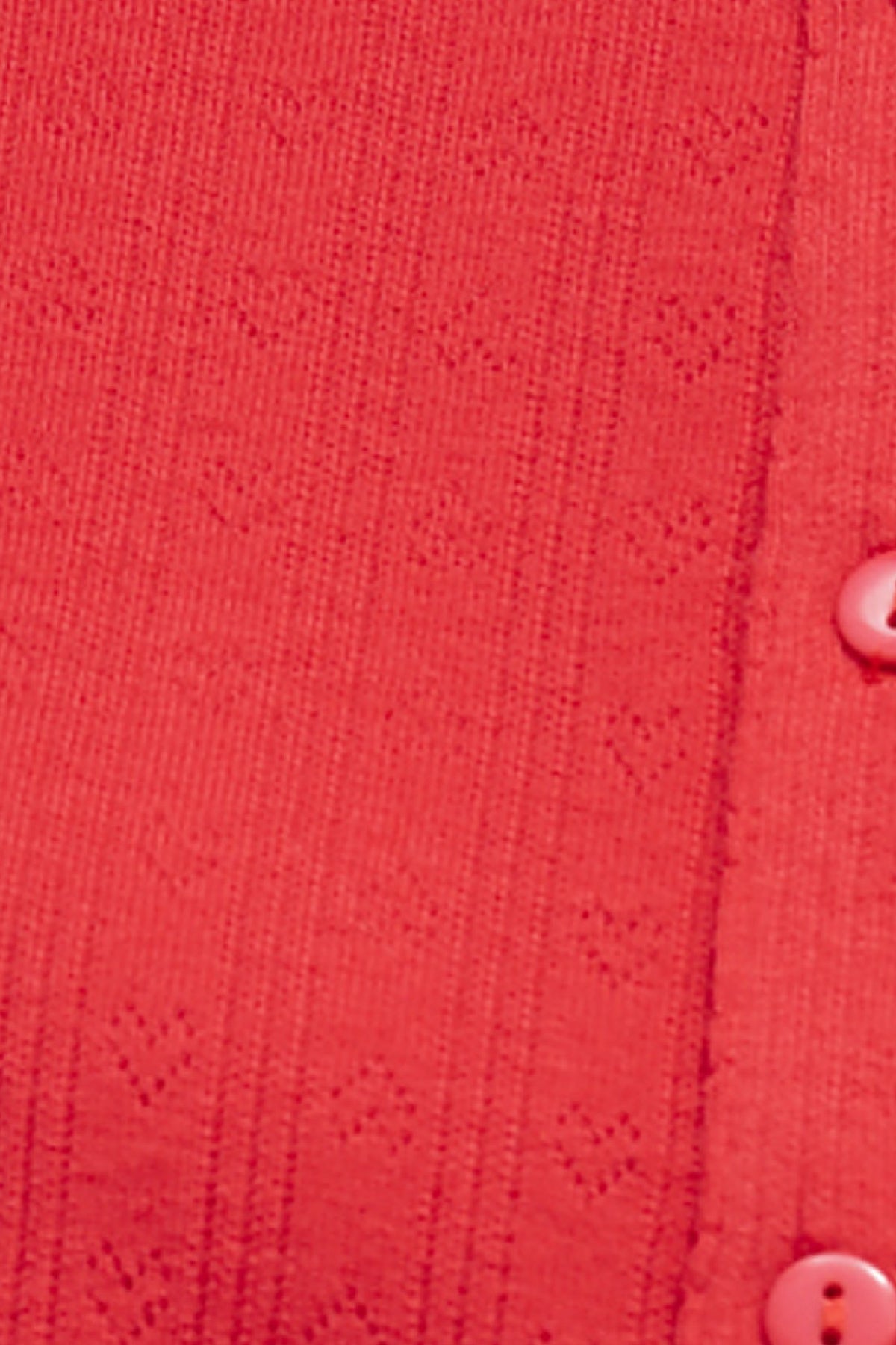 Red Heart Shaped Pointelle Button Down Top