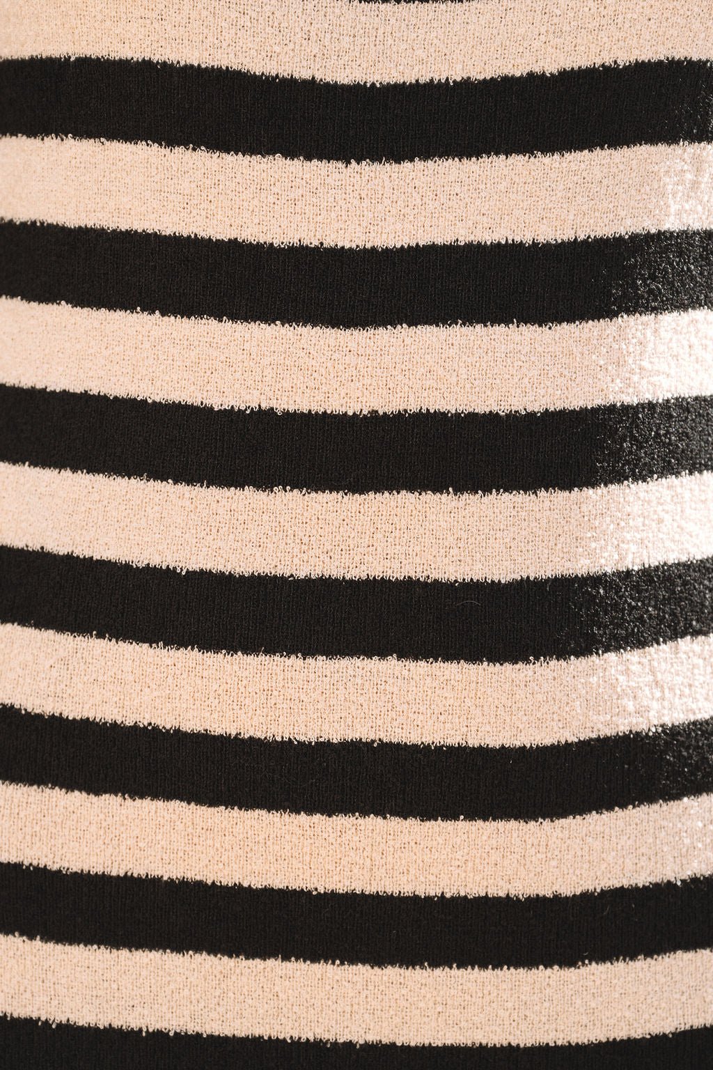 Sleeveless Black and Beige Striped Midi Dress - FINAL SALE