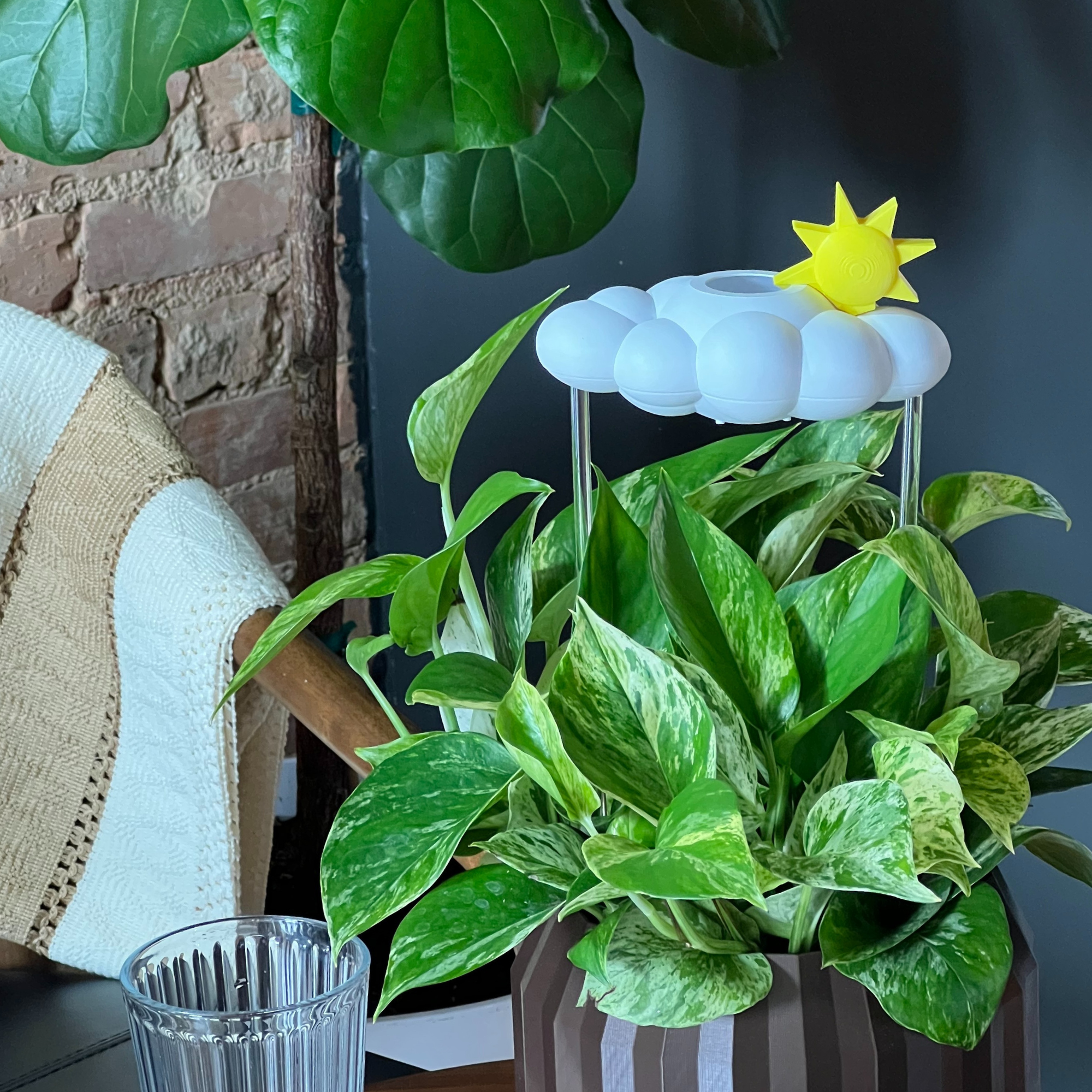 Original Dripping Rain Cloud with Sun Charm