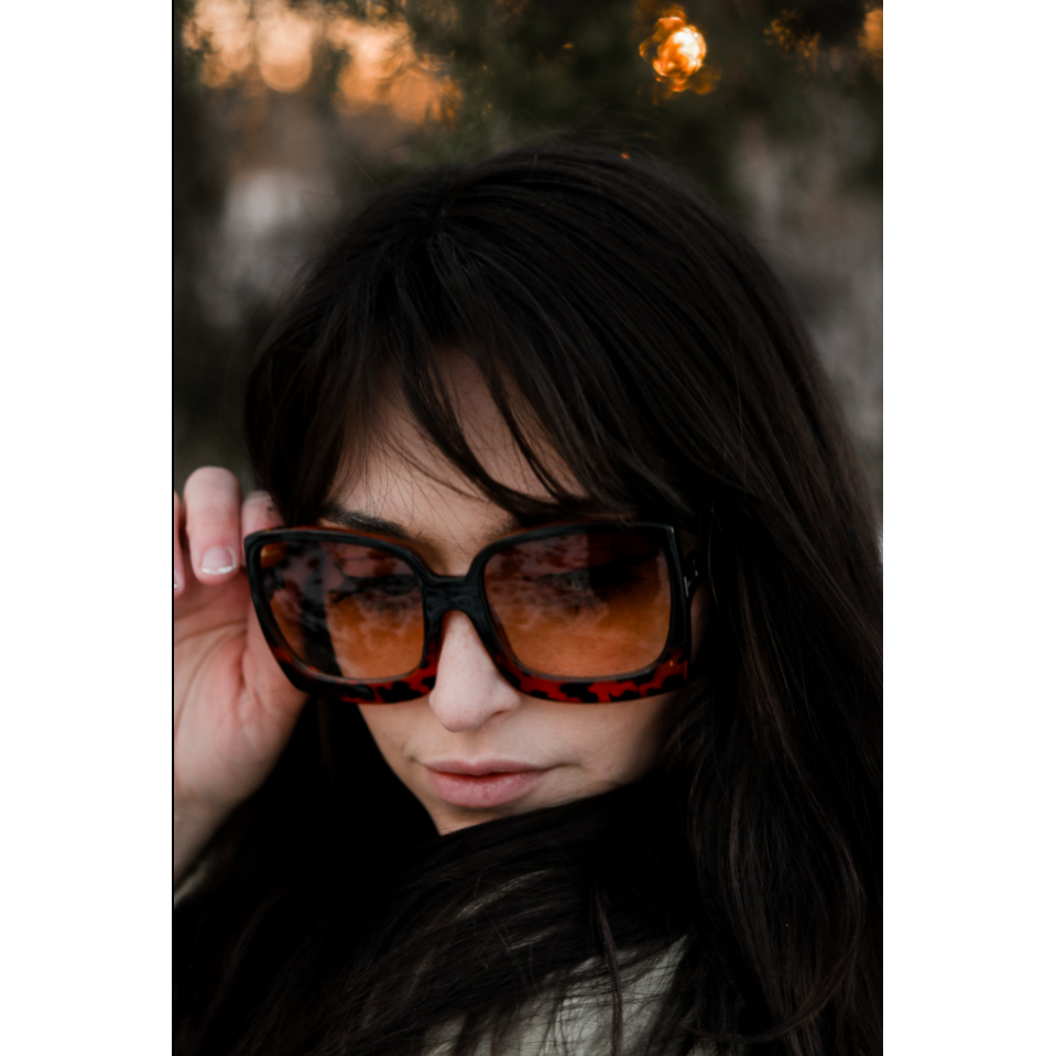 Tortoise Megan Oversized Gradient Sunglasses