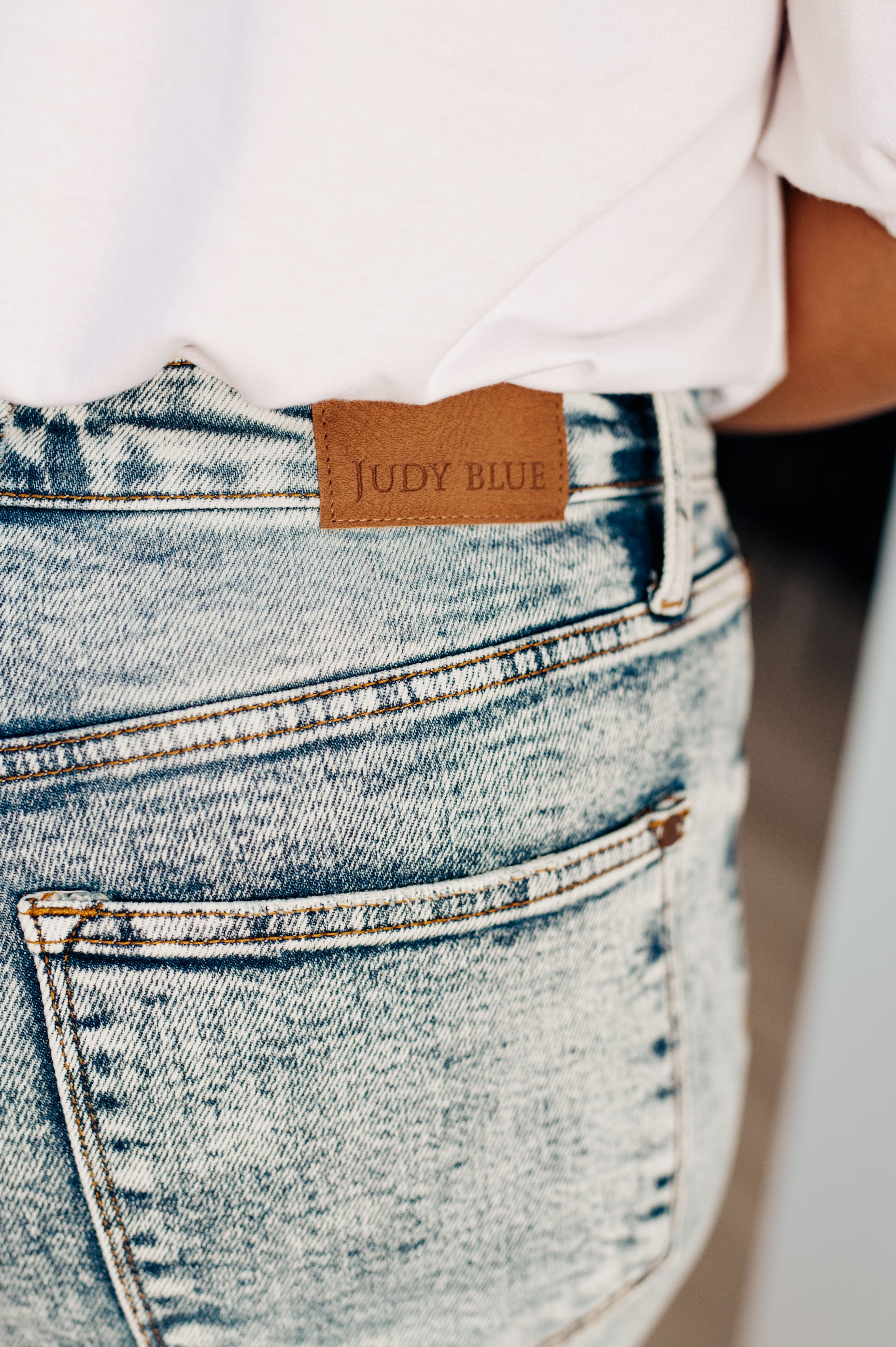 High Waist Mineral Wash Raw Hem Wide Leg Jeans