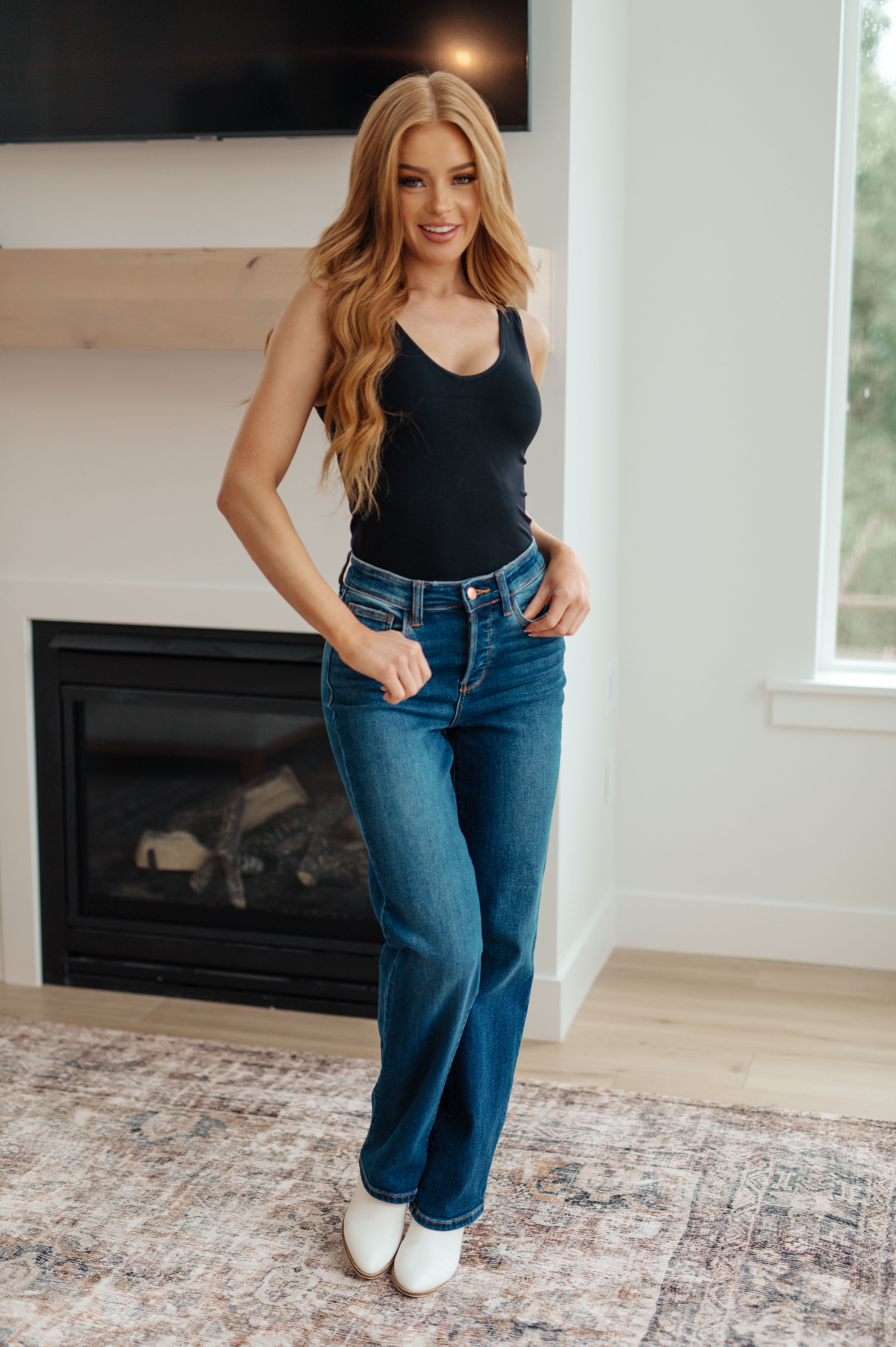 Pippa High Rise Button Fly Dad Jeans - 24W