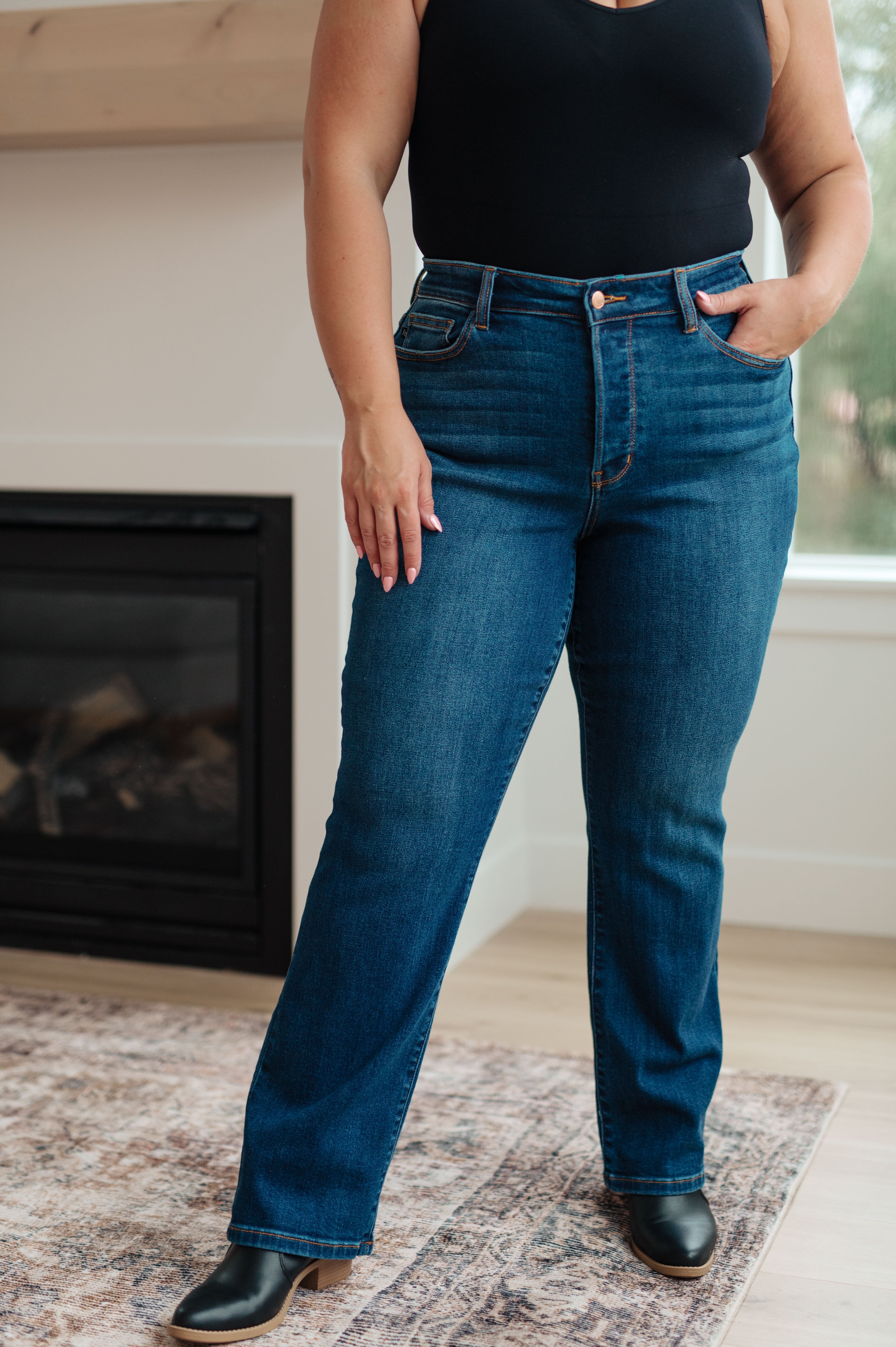 Pippa High Rise Button Fly Dad Jeans - 24W