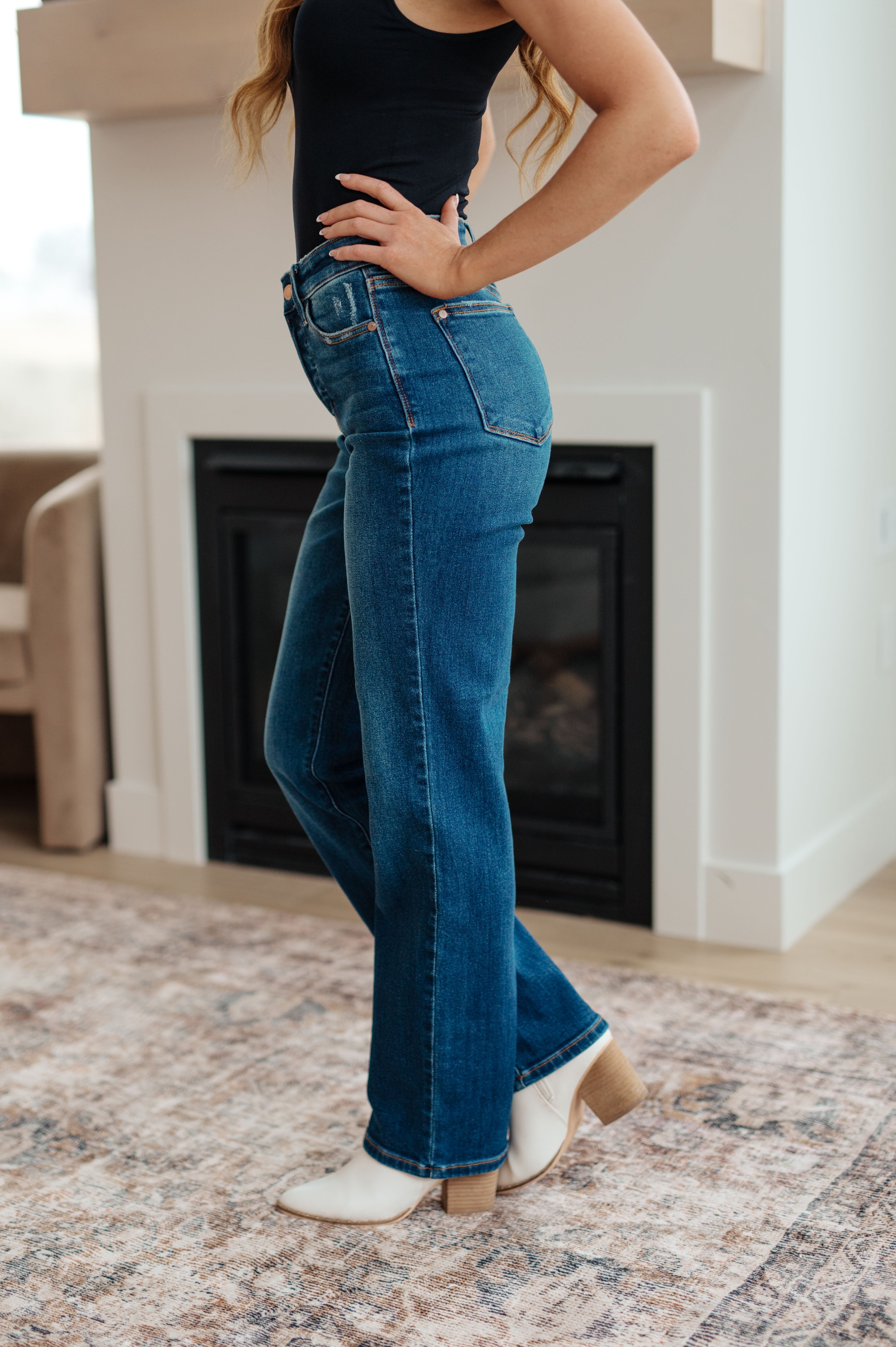 Pippa High Rise Button Fly Dad Jeans - 24W
