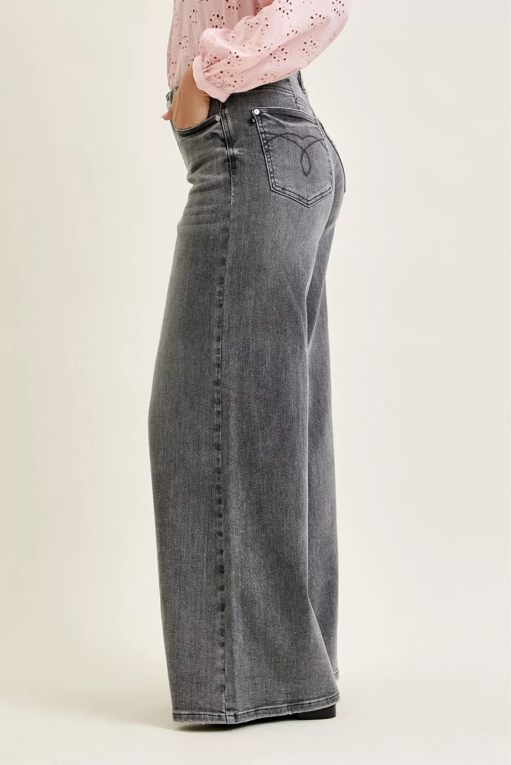 Mid Rise Palazzo Split Back Yoke