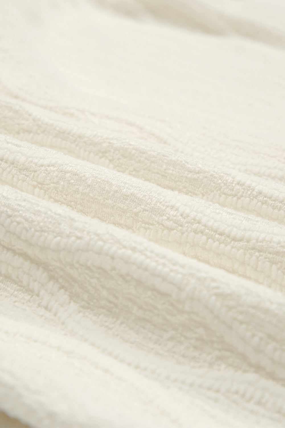 PRE-ORDER: Solid Color Textured Notched Neck Puff Sleeve Blouse