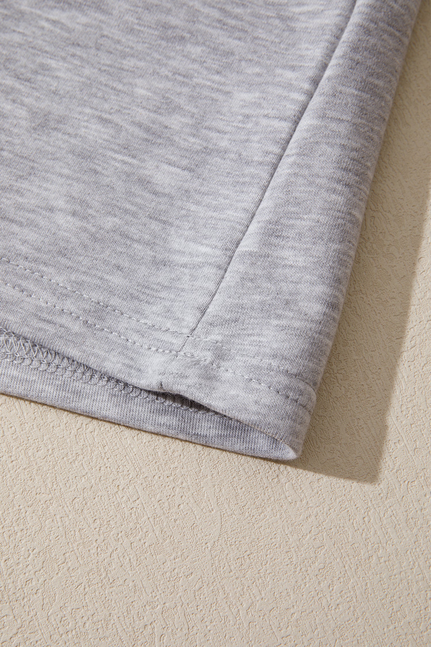 PRE-ORDER: Light Grey Patchwork Detail Raw Edge Oversize Tee