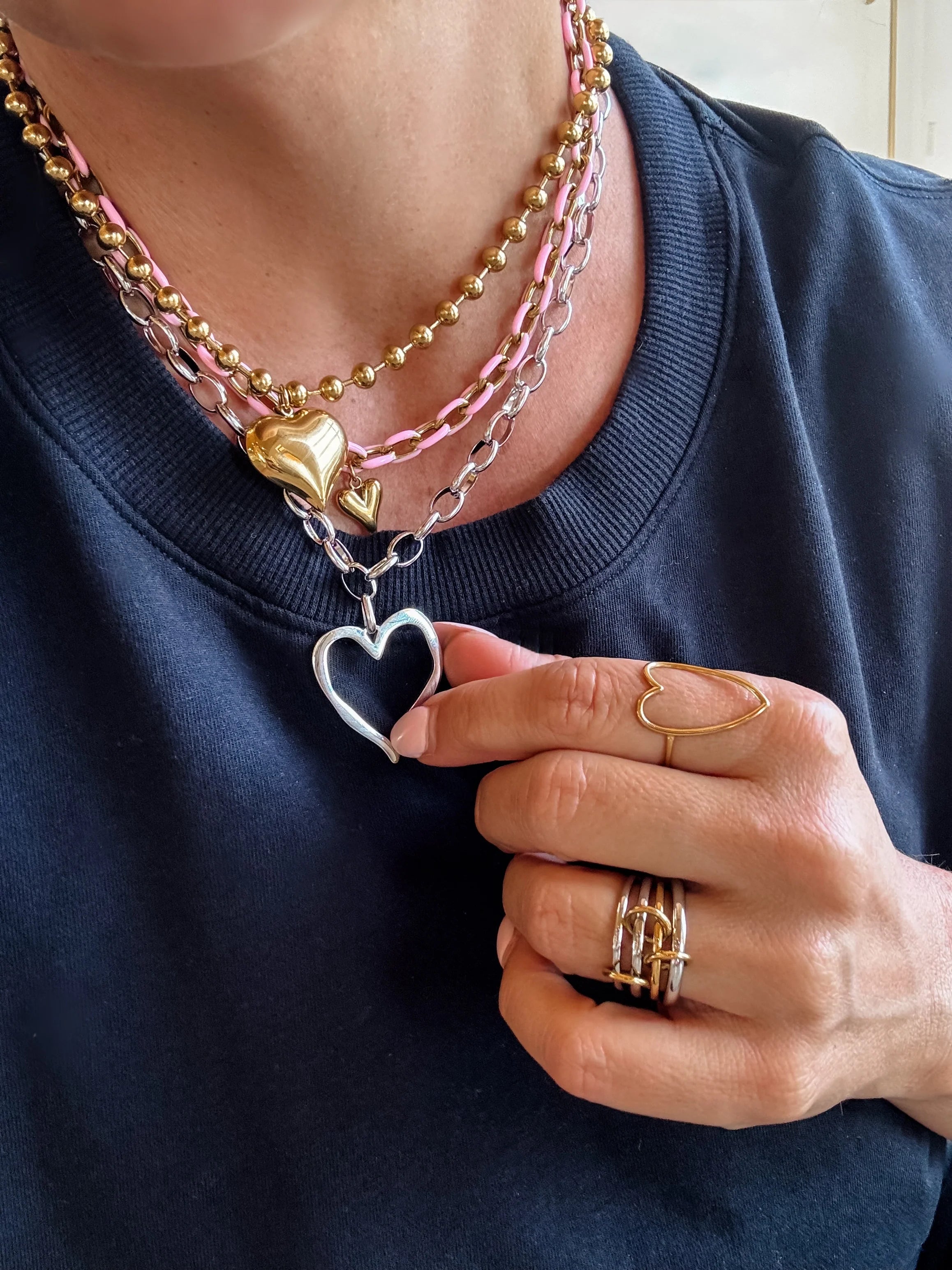 HEART BALL CHAIN NECKLACE