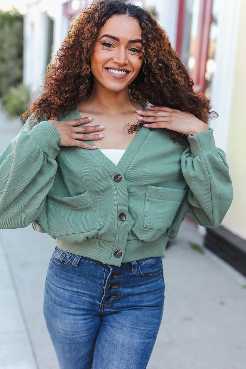 Weekend Ready Boyfriend Button Down Cropped Jacket