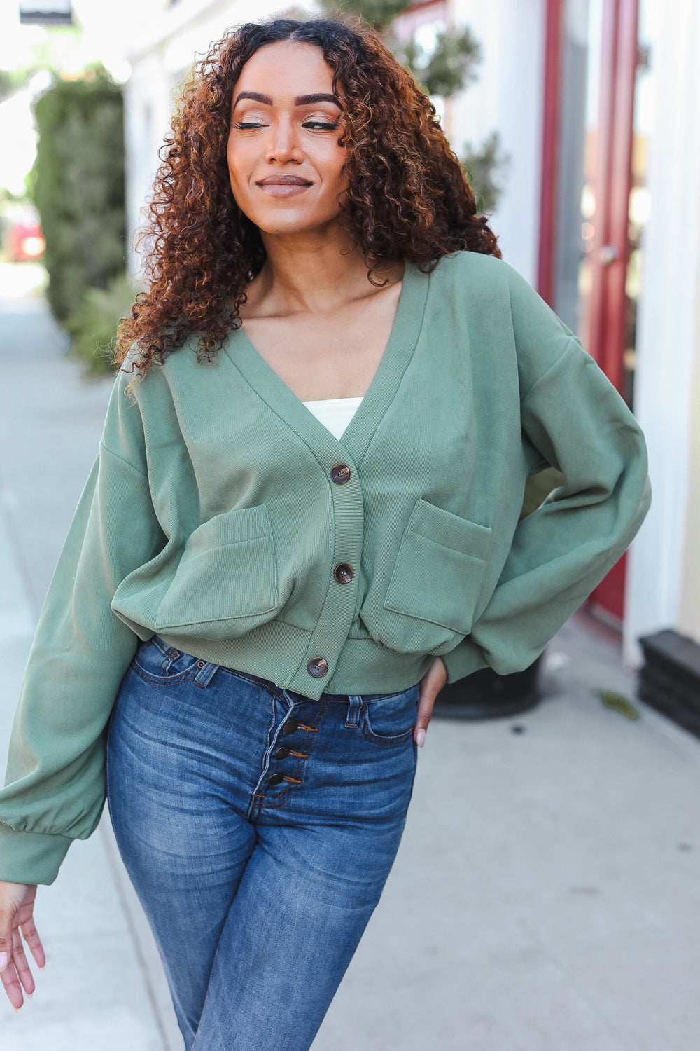 Weekend Ready Boyfriend Button Down Cropped Jacket