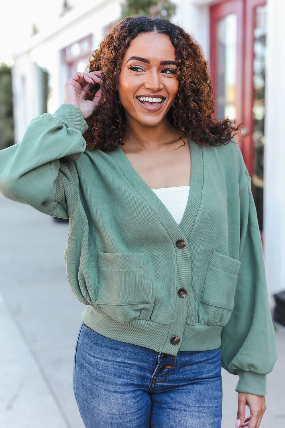 Weekend Ready Boyfriend Button Down Cropped Jacket