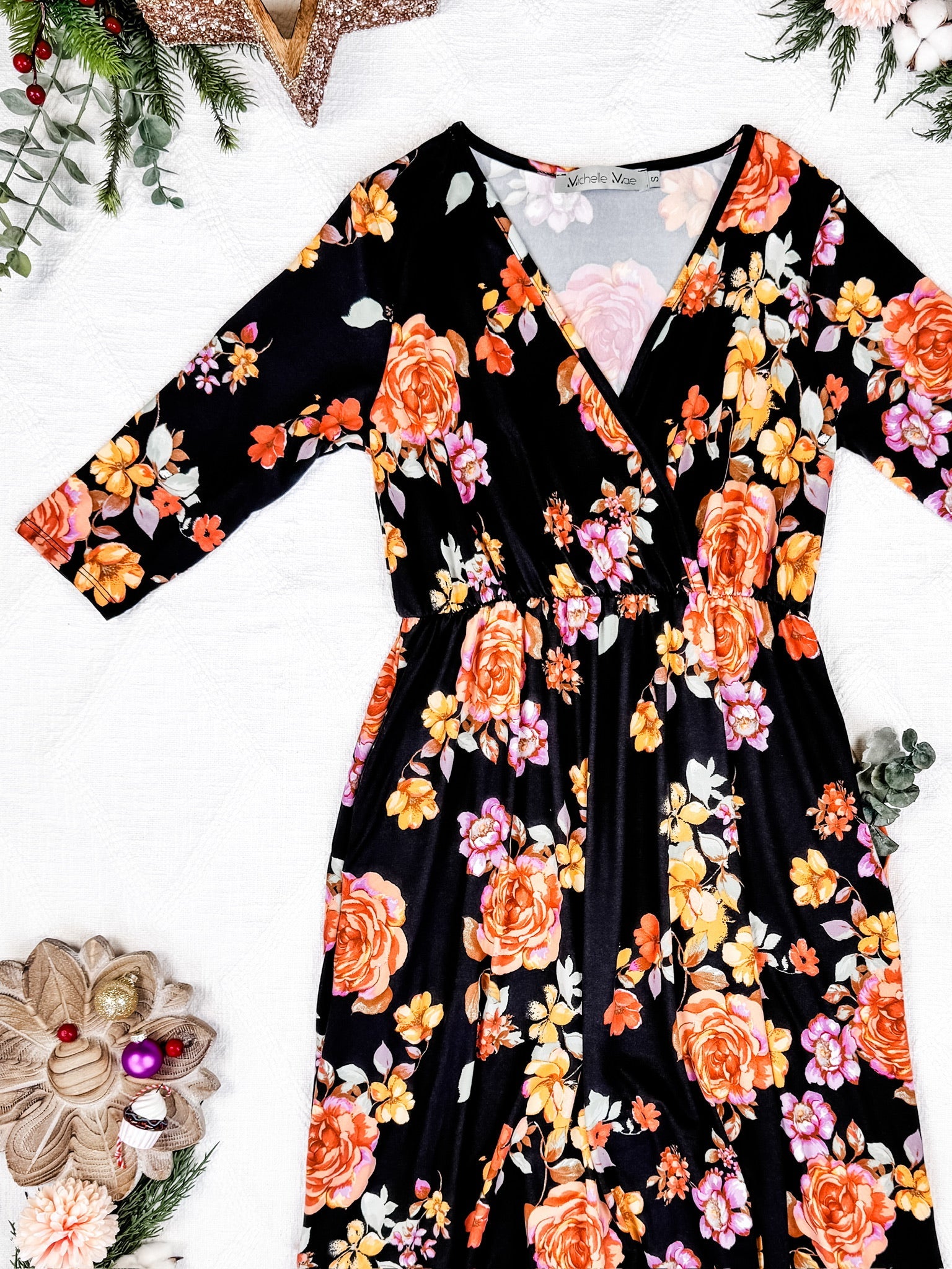 Taylor Dress - Black Floral Mix