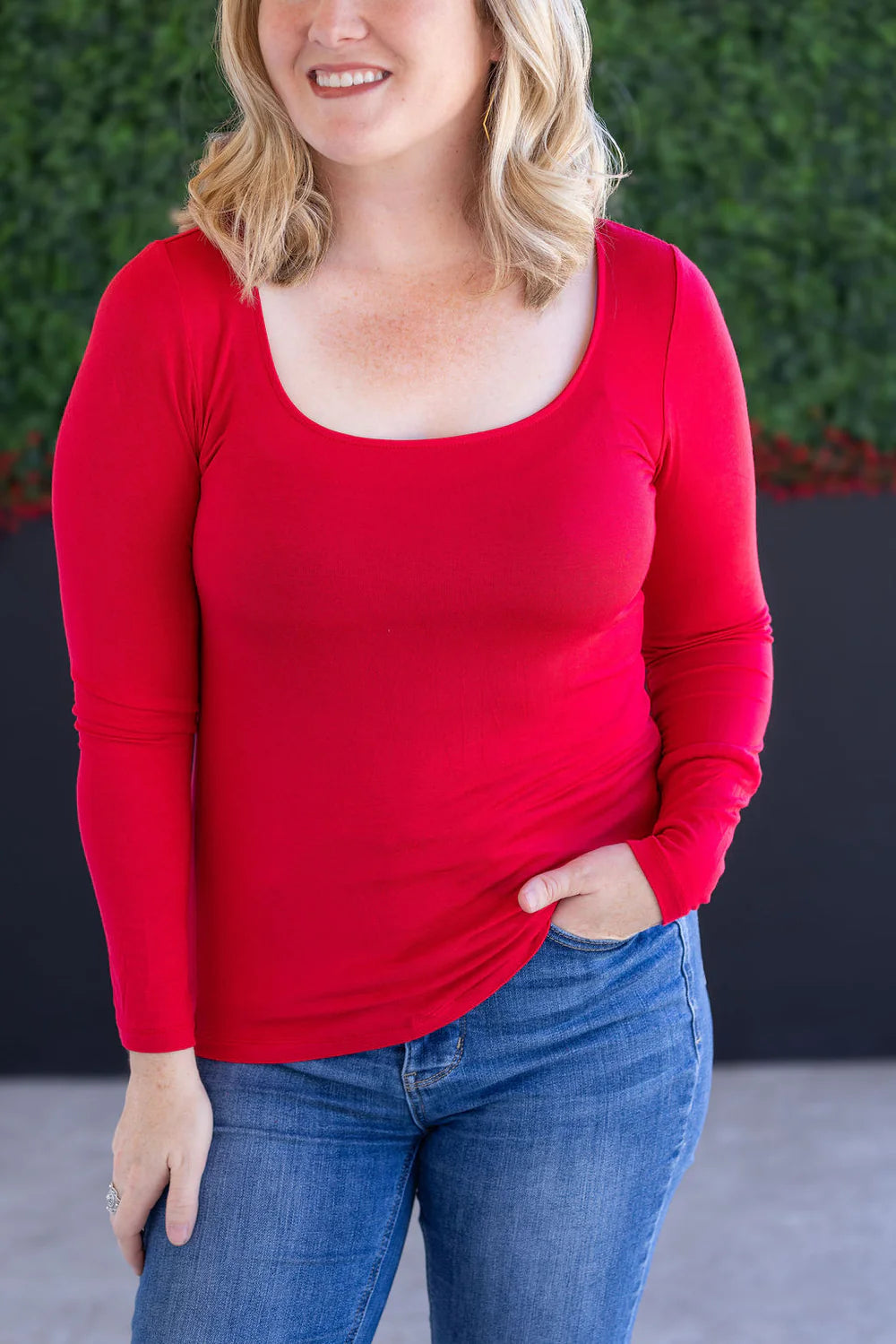 Alyssa Long Sleeve Top - Red