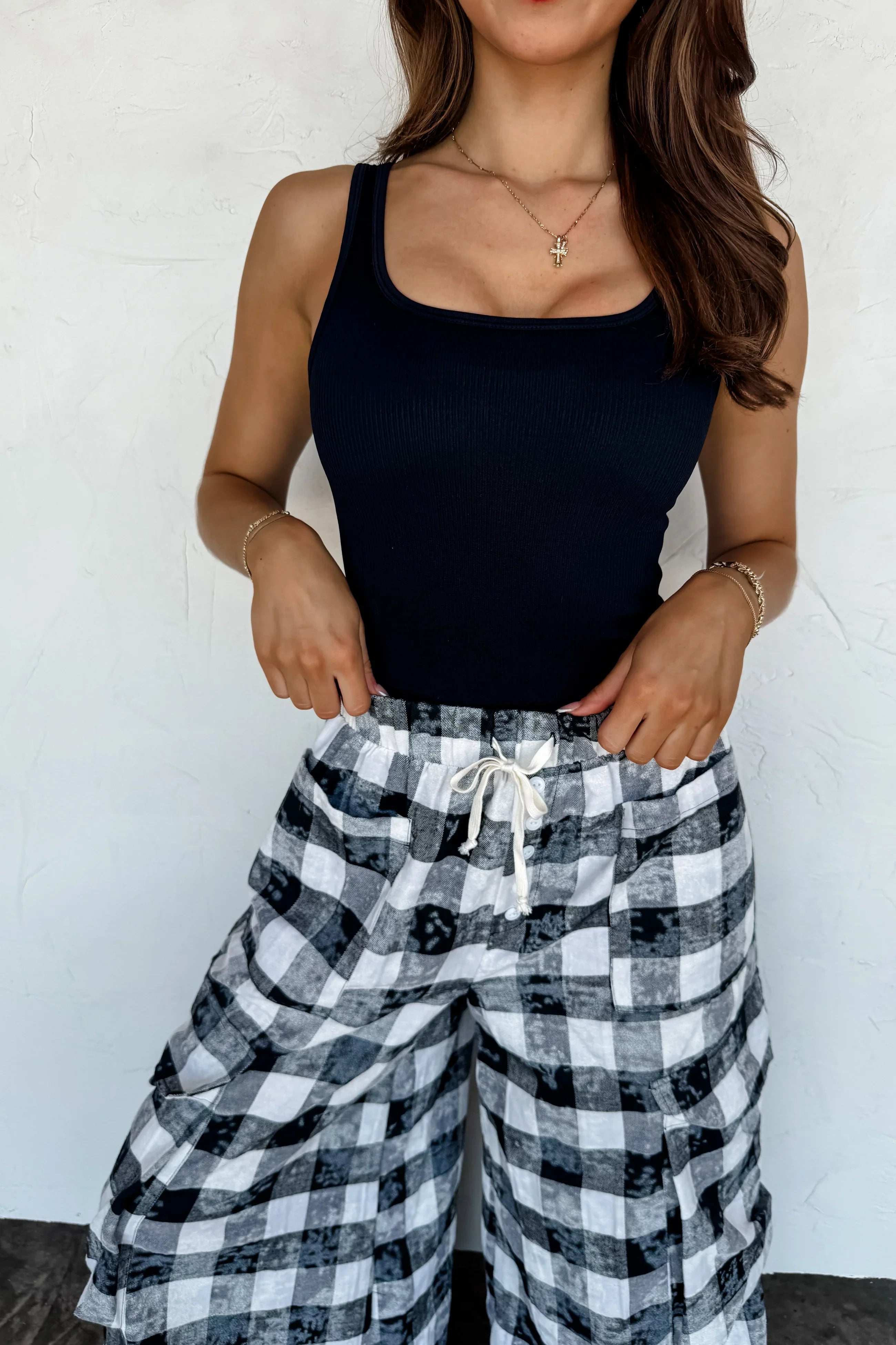Plaid Behavior Wide Leg Pants