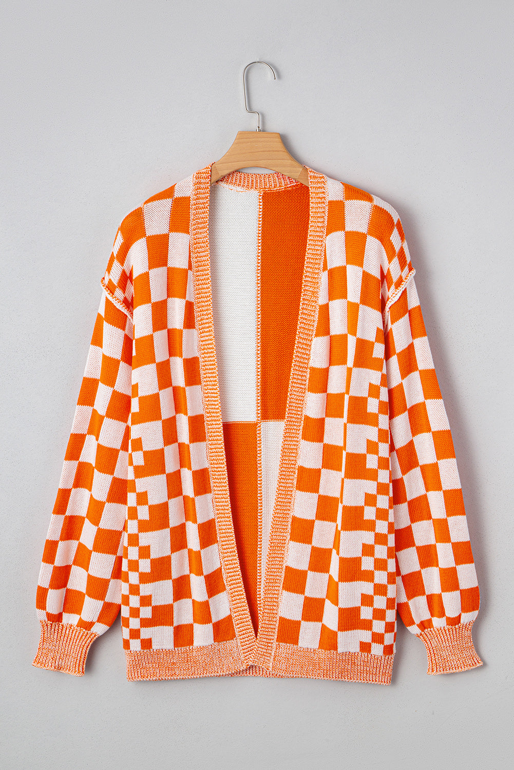 PRE-ORDER: Checkered Drop Shoulder Cardigan