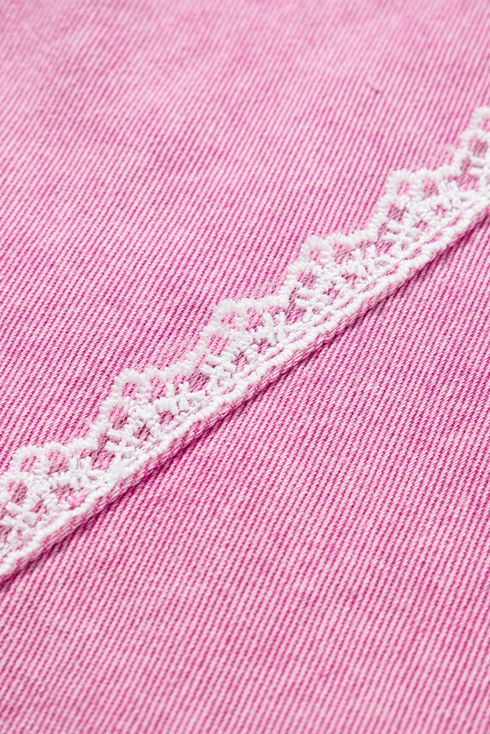 PRE-ORDER: Lace Patchwork Distressed Buttoned Denim Jacket