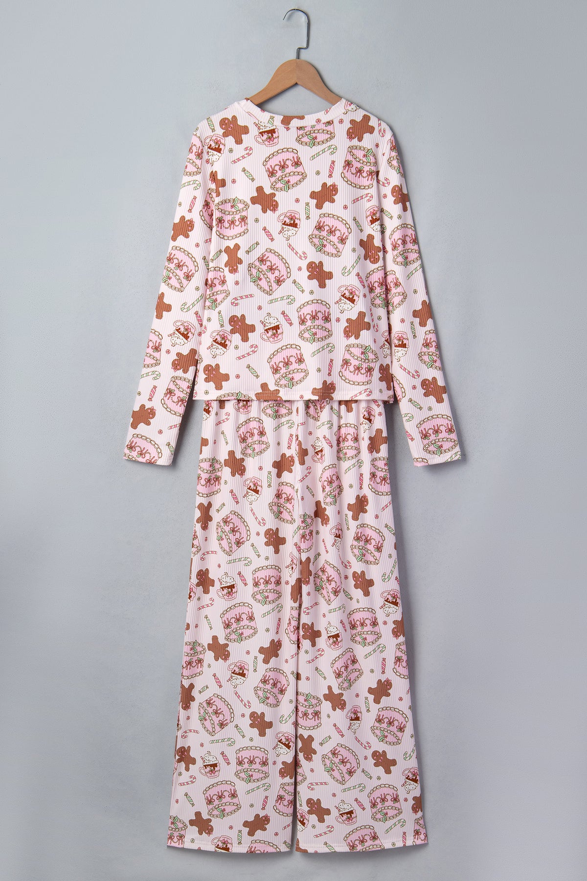 PRE-ORDER: Abstract Christmas Print Long Sleeve Lounge Set