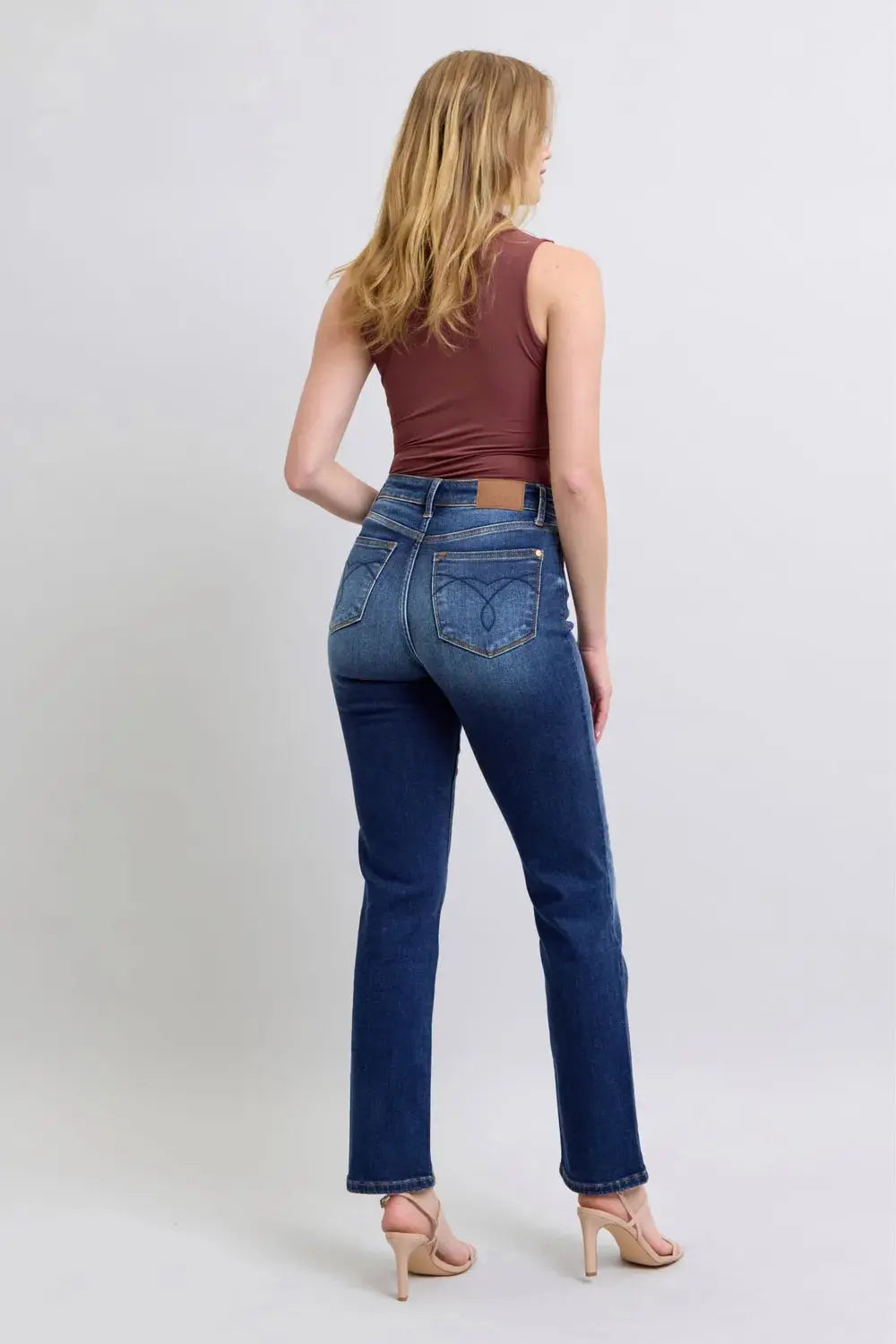 Washed Straight Leg Judy Blue Jeans with Pockets