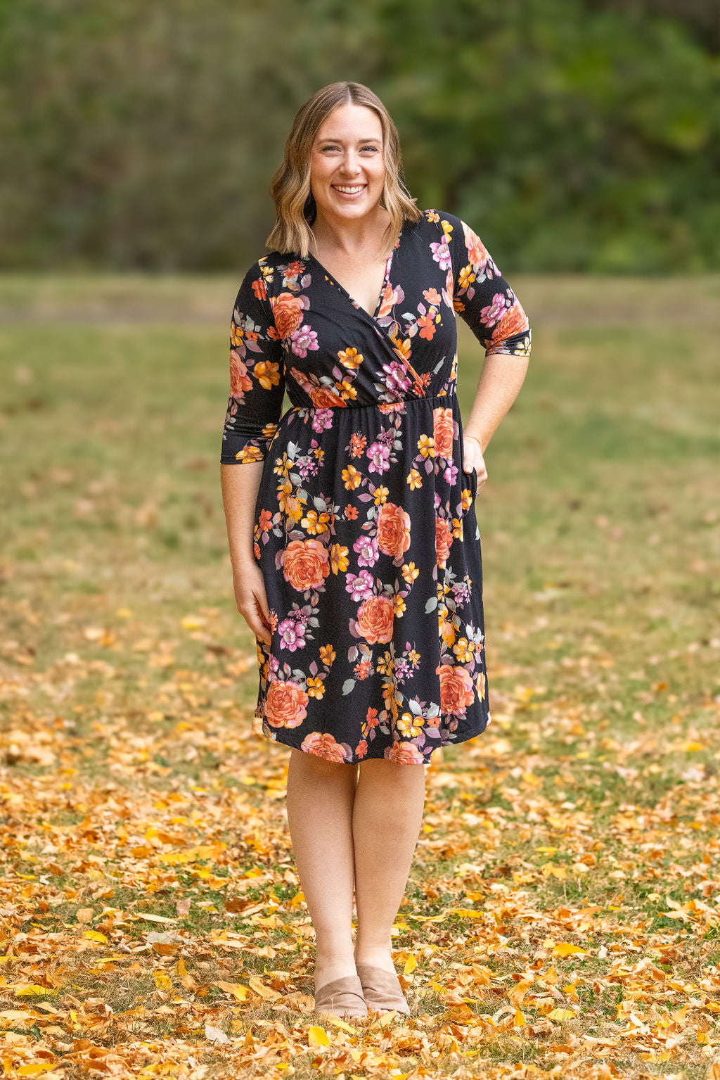 Taylor Dress - Black Floral Mix