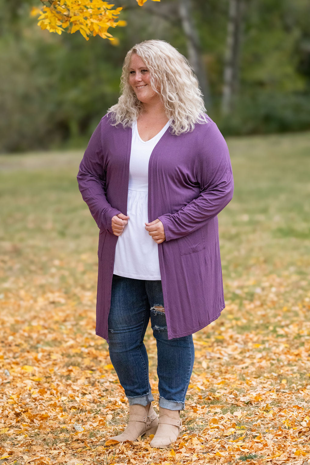 Classic Cardigan - Purple