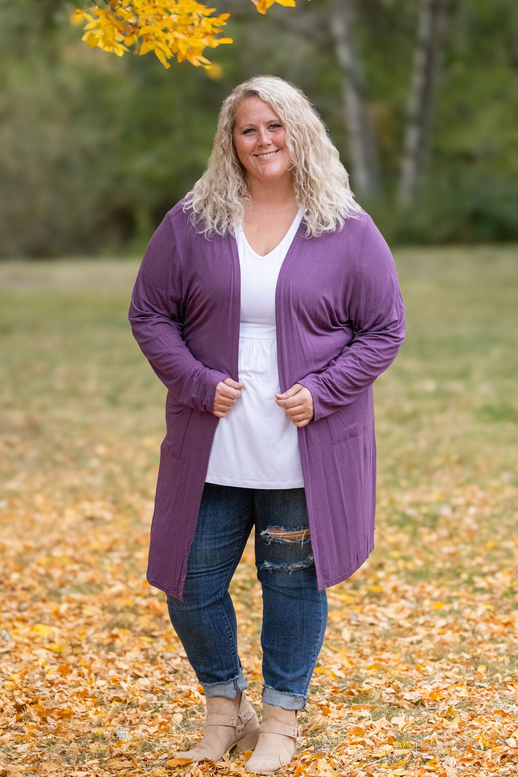 Classic Cardigan - Purple