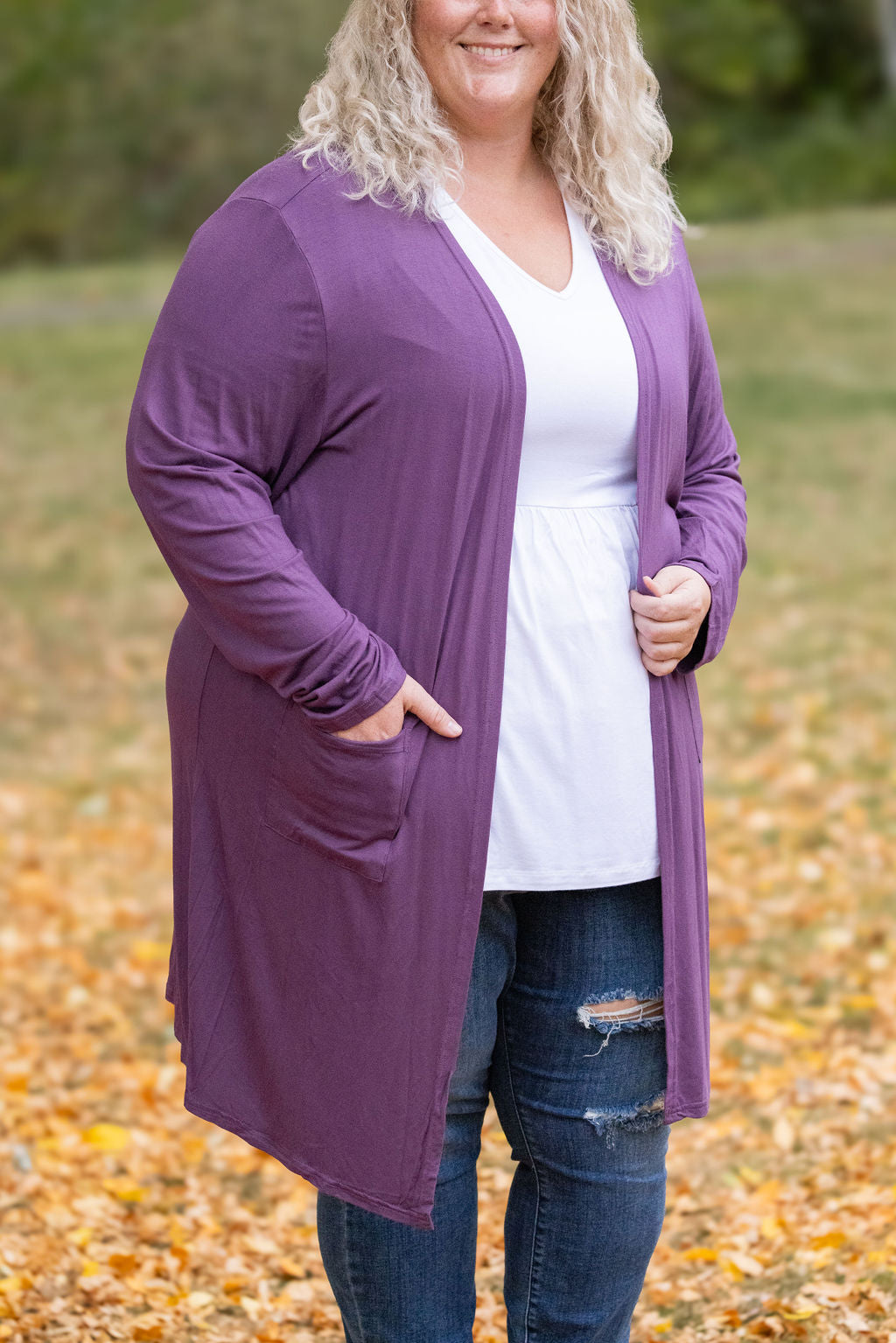 Classic Cardigan - Purple