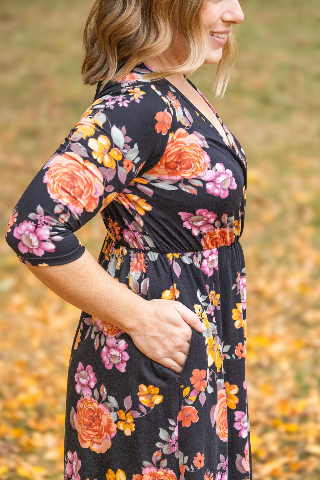 Taylor Dress - Black Floral Mix