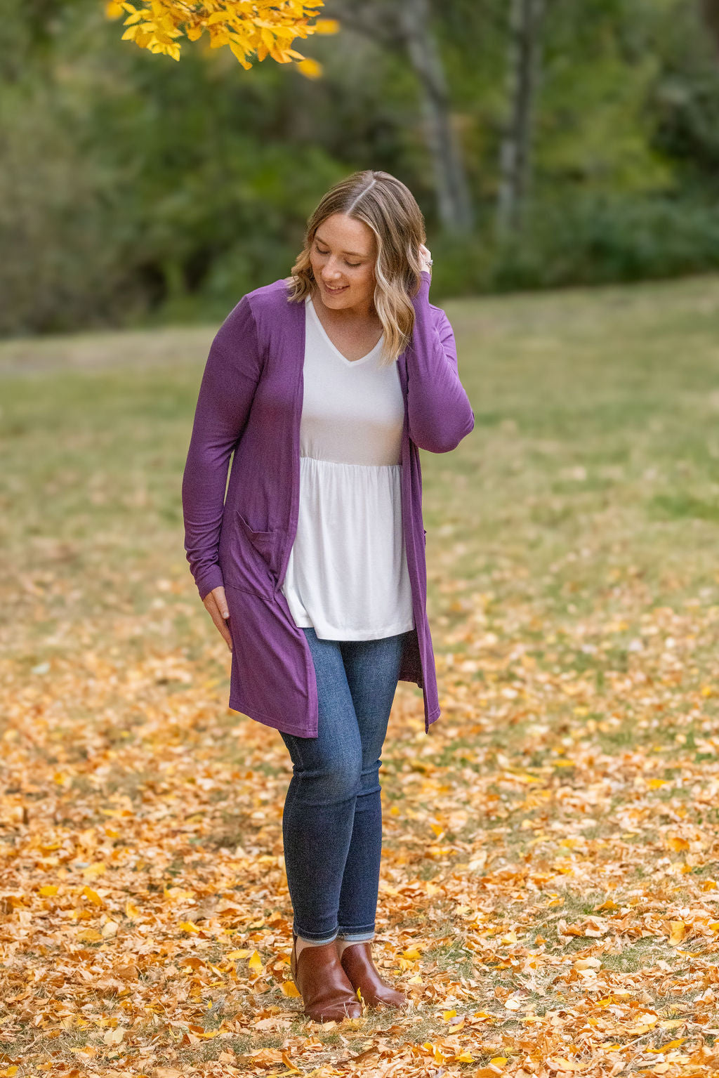 Classic Cardigan - Purple