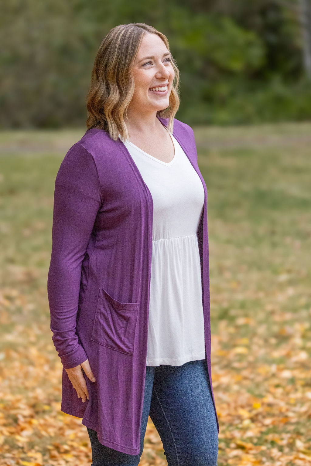 Classic Cardigan - Purple