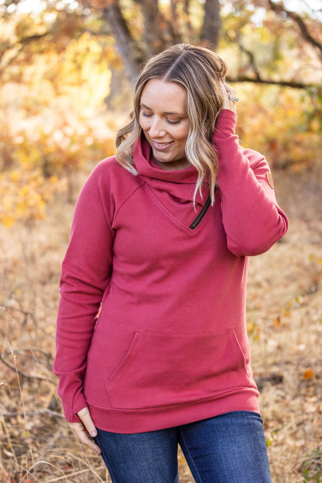 Classic Zoey ZipCowl Sweatshirt - Brick