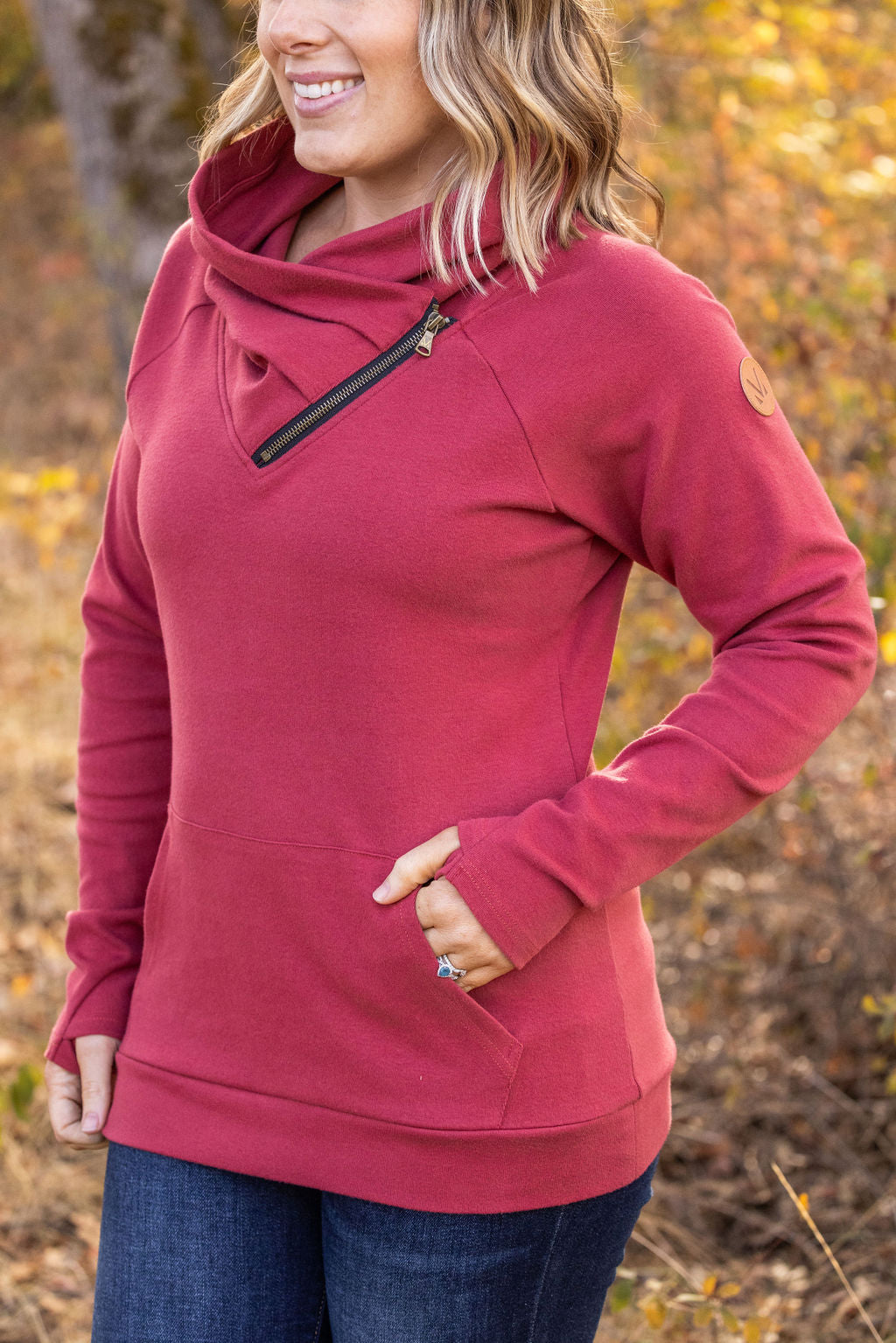 Classic Zoey ZipCowl Sweatshirt - Brick