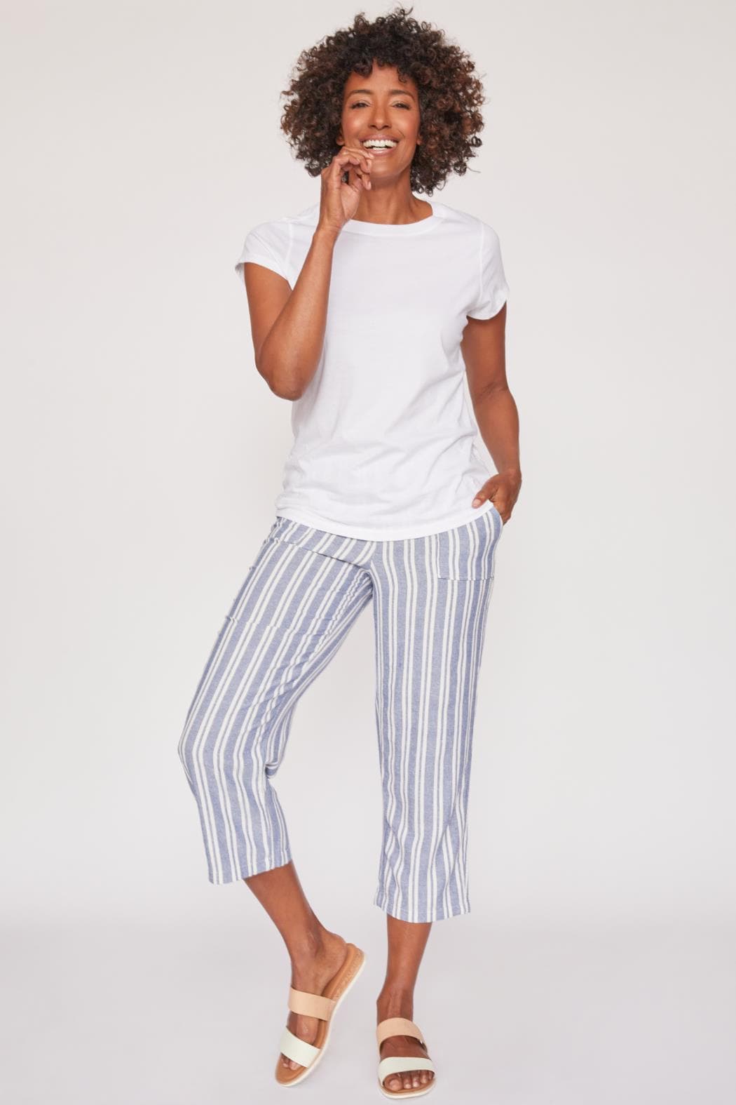 Linen Lounge Pants with Elastic Waistband