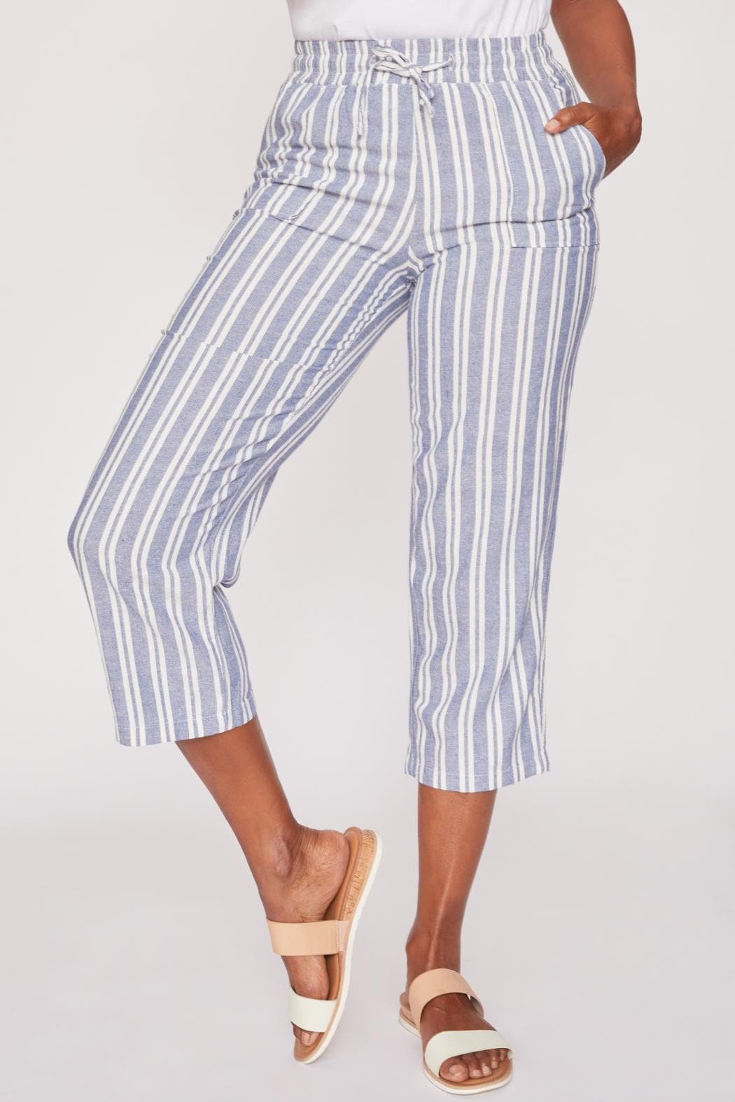 Linen Lounge Pants with Elastic Waistband