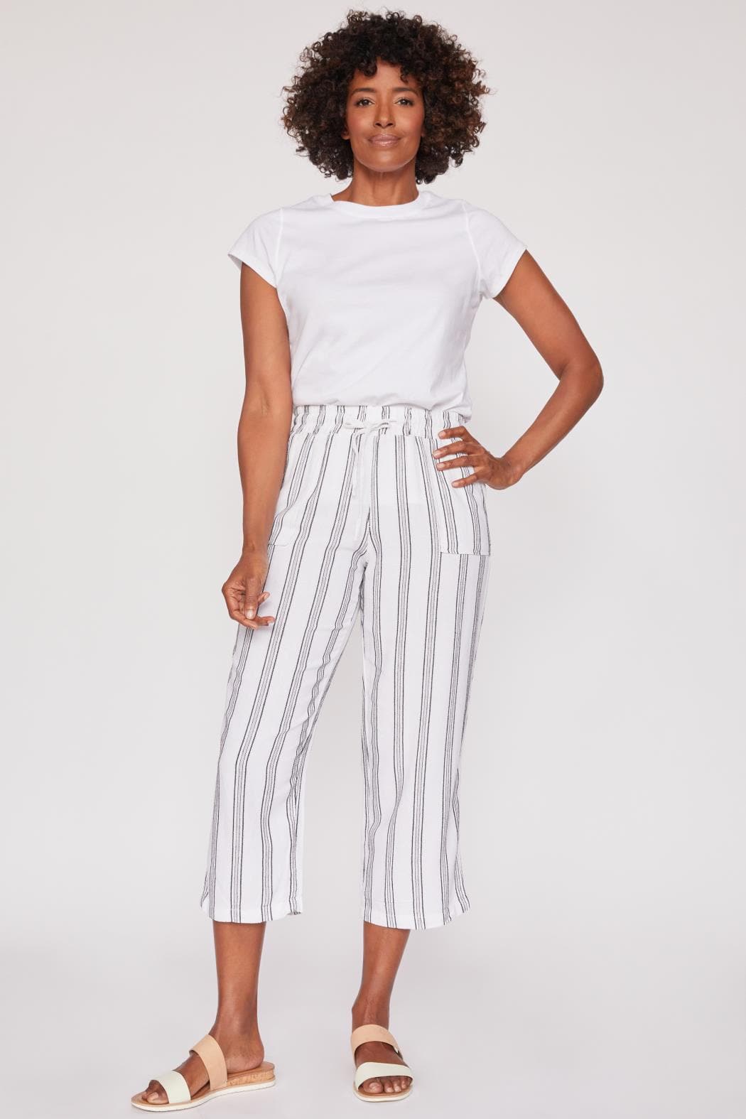 Linen Lounge Pants with Elastic Waistband