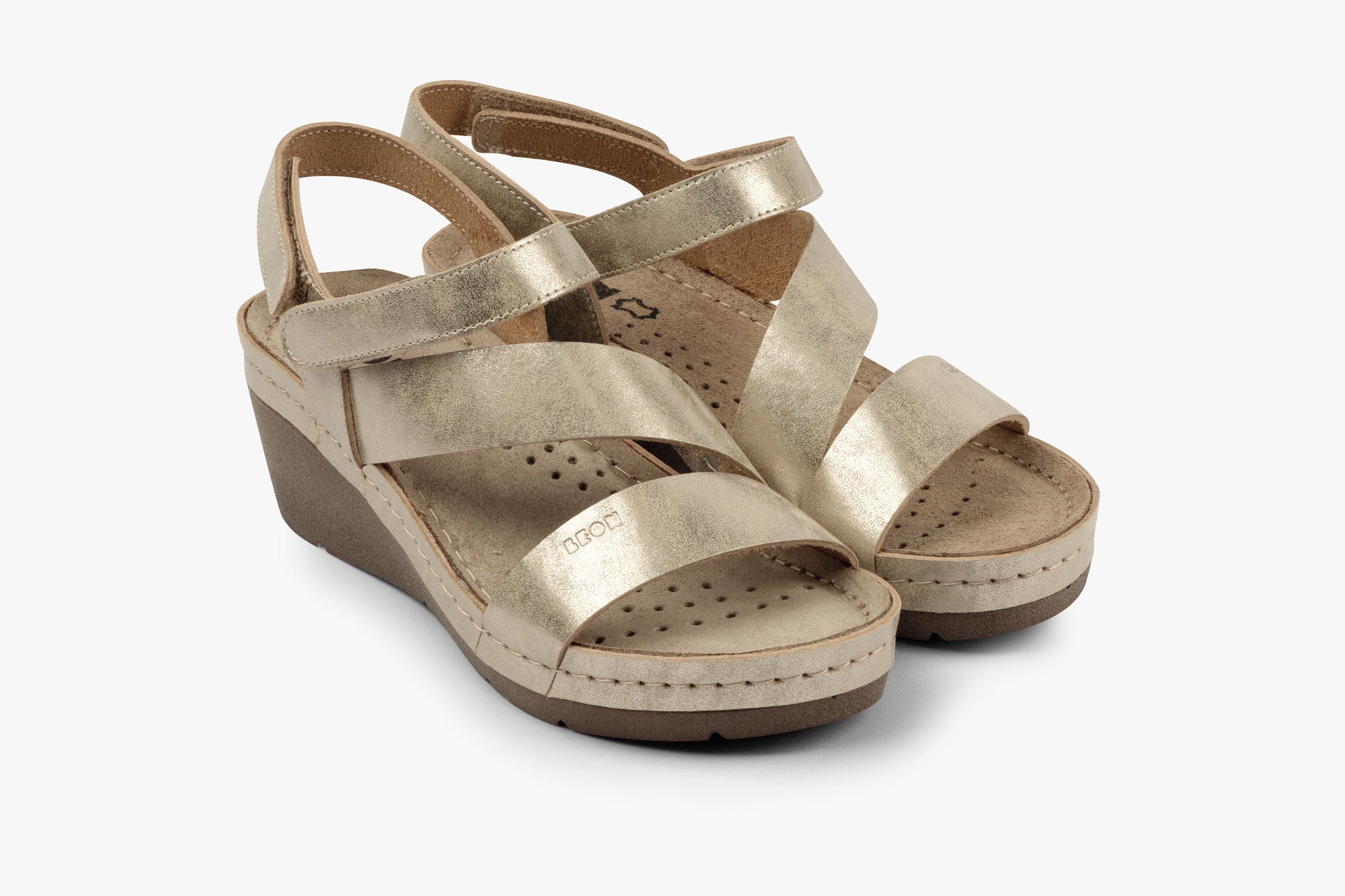 Kiara Leather Platform Heel Sandals- Gel Insole & Adjustable Strap