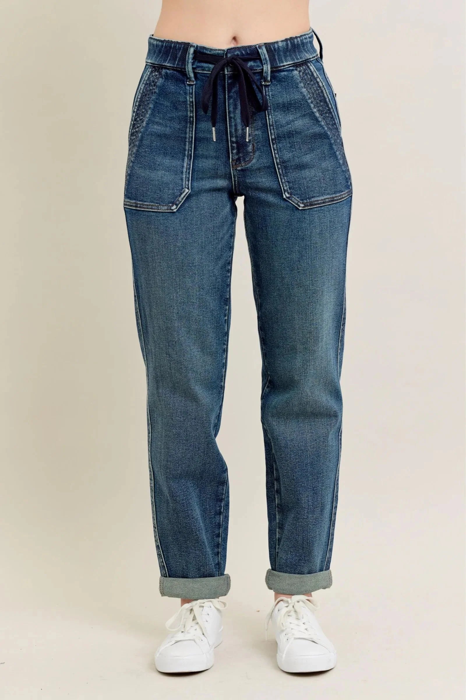 Vintage Wash Jeans w/ Drawstring