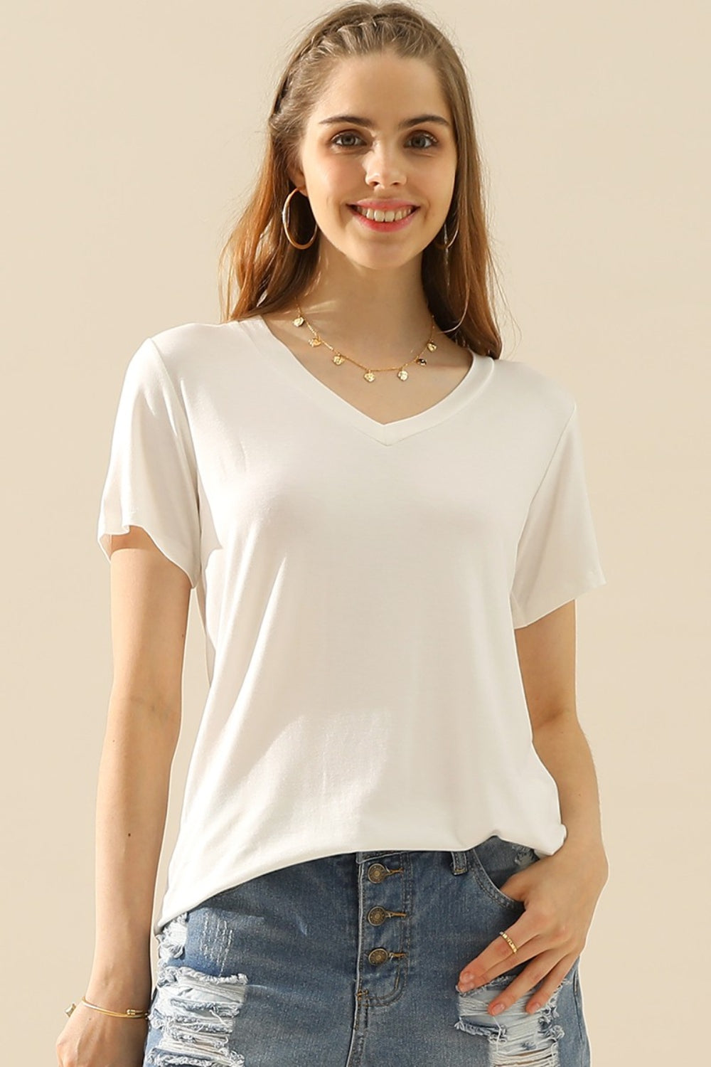 Classic V-Neck Short Sleeve Tee