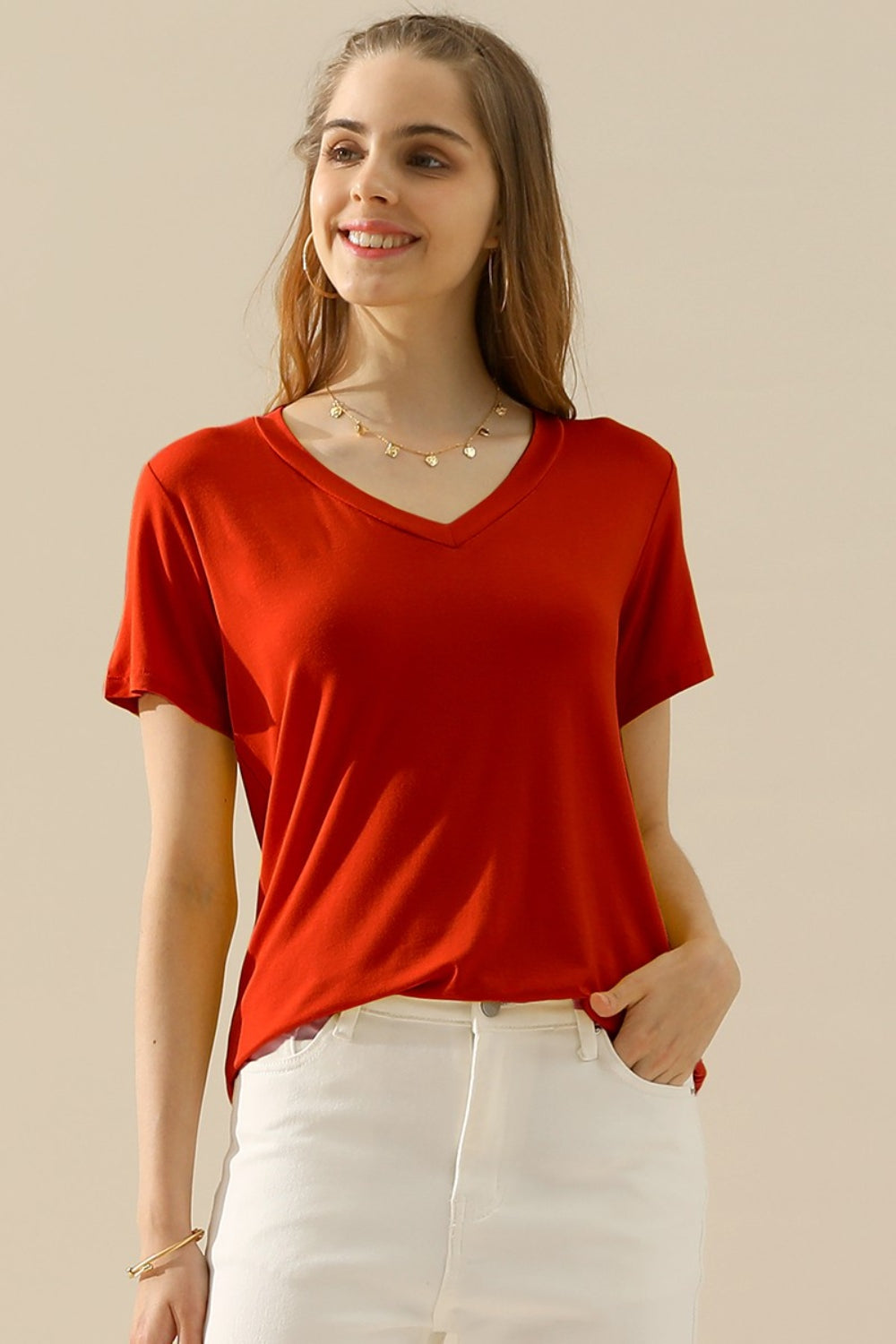 Classic V-Neck Short Sleeve Tee