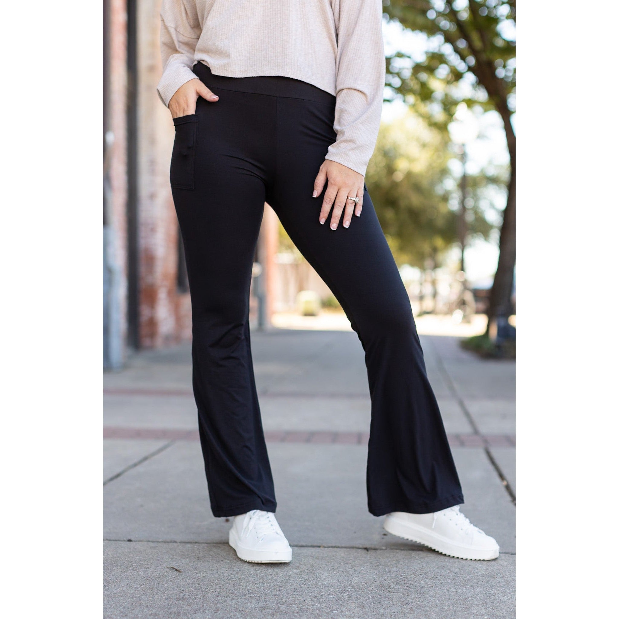 The Vanessa - 30” - Black Bootcut Leggings