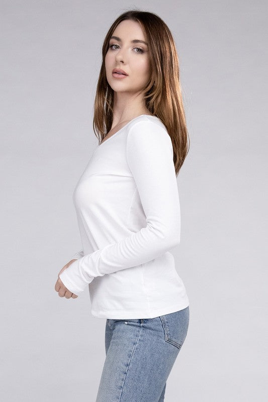 V-Neck Long Sleeve T-Shirt