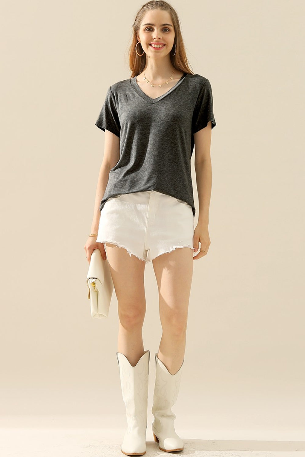 Classic V-Neck Short Sleeve Tee