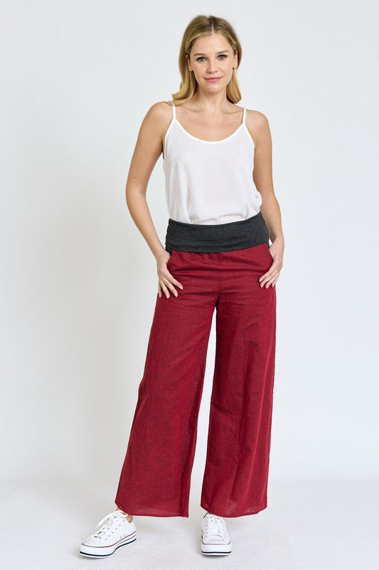 Wide Leg Pants With Pockets